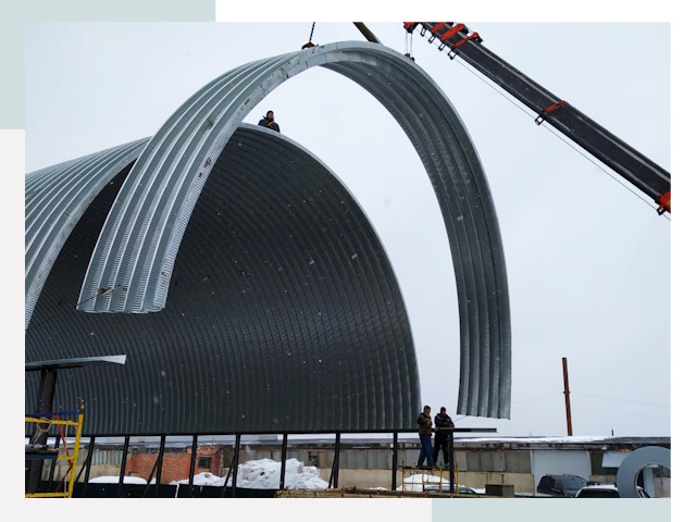 Полукруглые ангары в Калининграде