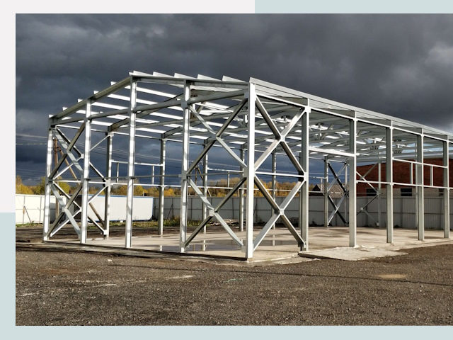 Двускатные ангары в Калининград от 607 руб. за квадрат