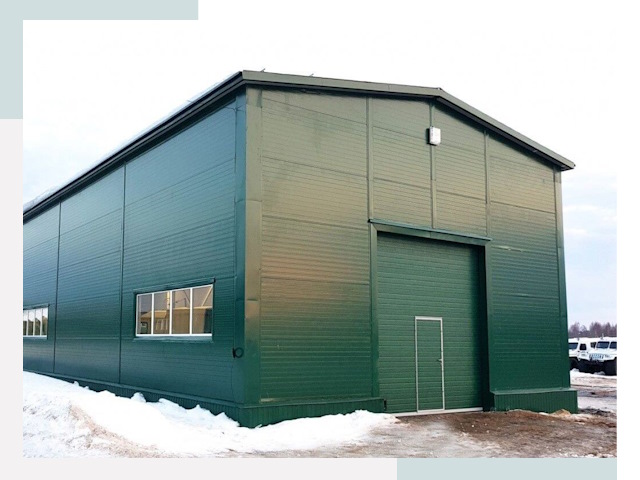 Двускатные ангары в Калининграде